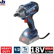 BOSCH GDS 250-LI SOLO Гайковерт-шуруповерт аккумуляторный, патрон - квадрат 1/2&quot;, противоударный 18V, 250 Нм, 0-2400 об/мин, вес с аккумулятором 2.0 кг, LED подсветка без зарядного и аккумуляторов