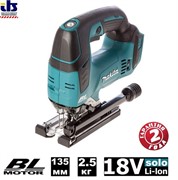 Лобзик аккумуляторный Makita DJV182Z (б\щет,18В,Li-ion,800-3500\м,х-26мм,рез-135мм,2.4кг,кор,компл пилок,4-маят,б\ак,з\у)