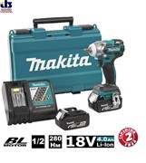 Гайковерт  DTW285RME  аккумуляторный  (18В / 2*4,0Ah / 280Nm_1/2&quot; / Кейс), MAKITA