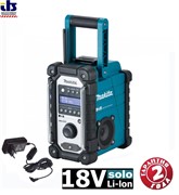 Радио аккумуляторное Makita DMR110 (7.2V-18V CXT/LXT Li-Ion DAB / DAB+ IP64 б\акк, блок питания)