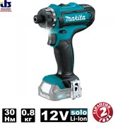 Дрель-шуруповёрт аккумуляторная Makita DF033DZ (6-ти гран 1\4&quot;, 0-450\1700об\м, 30\14Нм, 0.94кг, кор, б\акк и з\у,подсв) (DF 033 DZ)