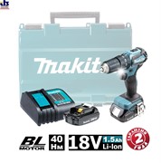 Шуруповерт DHP483SYE ударный BL motor аккумуляторный 2х1.5А/ч, MAKITA