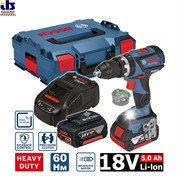 Шуруповёрт GSB 18V-60 C ударный  60/31 Нм ( 2*5,0 Ah) L-Boxx, BOSCH
