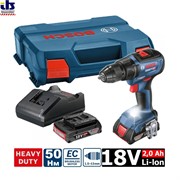 BOSCH GSR 18V-50  Шуруповерт (EC-motor, мет. патрон 18V, 50НМ, 2 скорости, 2*2.0 Ah L-Case, зарядное GAL 18V-20, 2 АКБ, 06019H5000)
