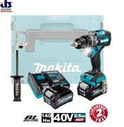MAKITA HP001GD201 (2*2.5 + DC40RA + Makpac 3) Шуруповерт ударный (XGT BL 40В, 140 Нм, AFT, XPT)