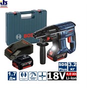 Перфоратор SDS-plus BOSCH GBH 180-LI (2.0Дж/2*4,0Ah) аккумуляторный (0611911121)