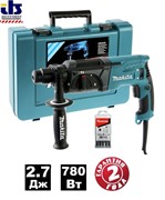 MAKITA HR2470X15 Перфоратор + набор из 5 буров SDS-PLUS (SDS-plus, 780 Вт, 2.7Дж, 3 режима, 2.4кг)