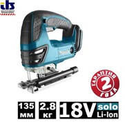 Лобзик аккумуляторный Makita DJV180Z (18В, Li-ion, 2600об\м, ход-26мм, рез-135мм, 2.8кг, кор, б\акк и з\у)