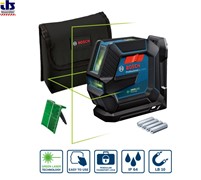 BOSCH GLL 2-15 G + LB 10 Нивелир с зеленым лучем + держатель LB10, ударопоглащающий резиновый корпус диапозон 15м,  ±0,3 мм/м, зеленый луч держатель LB 10