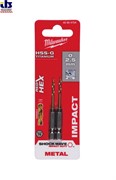 Сверло по металлу SWave HSS-G Ti. 2.5mm -2pcs, MILWAUKEE