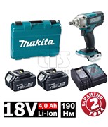 MAKITA DTW190RME Гайковерт ударный в чем. (18.0 В, 2*4.0 Ah, квадрат 1/2 &quot;, 190 Нм, вес 1.2 кг)