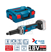 BOSCH GGS 18V-23 PLC SOLO + L-Boxx Прямая шлифмашина аккумуляторная, модуль Connectivity 18V (эквивалент 1000 Вт), 23 000 об/мин, PROtection чемодан L-Boxx