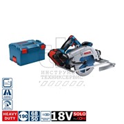 BOSCH GKS 18V-68 GC SOLO L-Boxx Пила дисковая погружная BiTurbo двигатель 1800 Вт, регулир. обороты 18V, диск 190мм, пропил 68 мм, совместима с шинами Кейс L-BOXX 238