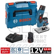 Фрезер  кромочный GKF 12V-08 аккумуляторный 12В.2*3.0Ah  L-BOXX, BOSCH