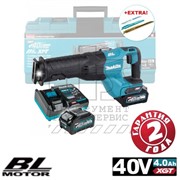 XGT_Сабельная пила  JR001GM201  аккумуляторная  (40V / 2*4,0Ah+DC40RA / Кейс), MAKITA