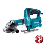 MAKITA DK0116 Набор инструментов (4329 + 9558HN) Лобзик (450 Вт, 65мм) + УШМ (840Вт,125мм)