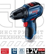 Шуруповерт BOSCH GSR 12V-30 SOLO в коробке (без АКБ, 30НМ, 2 скорости)(06019G9002)