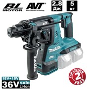 Перфоратор ак,б\щ, SDS+,36В д\2-х акк 18В,Li-ion,3реж,2.8Дж,0-5000у\м, AVT, AWS, 5.0кг,подсв,б\акк и з\у, коробка