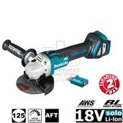 УШМ акк б\щет,ф125мм,18В,Li-ion,3000- 8500об\м, AWS, Bluetooth модуль, 2.3кг,кор,б\акк и з\у,пл пуск,anti-restart,защита от обр.уд,