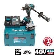 XGT_Шуруповерт  DF001GD201 аккумуляторный (40V / 2*2,5Ah+DC40RA / 140Nm / Makpac 3), MAKITA