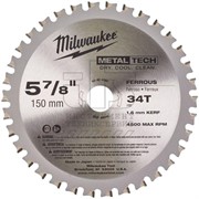 Диск по металлу для циркулярной пилы MILWAUKEE 150x20x34Z (1 шт.),